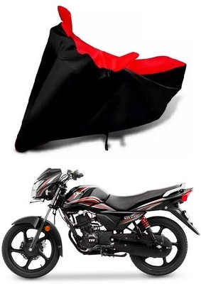 DSAMI Two Wheeler Cover for TVS(Victor BS6, Black, Red)