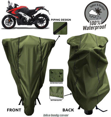 MADAFIYA Two Wheeler Cover for Bajaj(Pulsar 200, Green, Black)