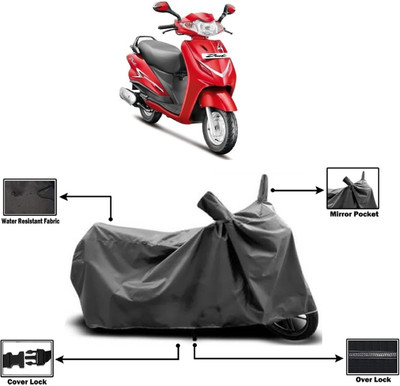 Amexride Two Wheeler Cover for Hero(Duet LX 110CC BS6, Grey)