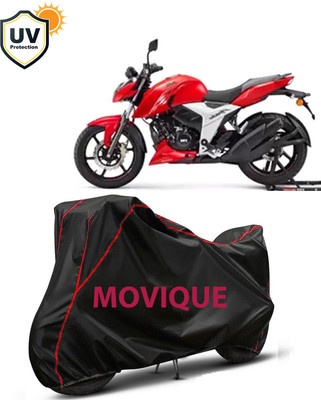 MOVIQUE Waterproof Two Wheeler Cover for TVS(Apache, Black, Red)