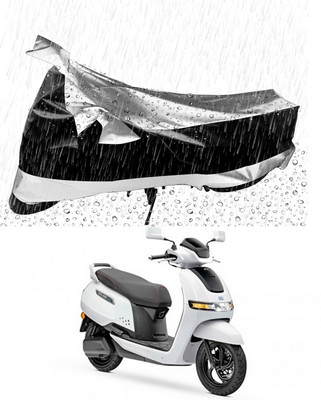 Mdstar Waterproof Two Wheeler Cover for TVS(iQube, Silver, Black)