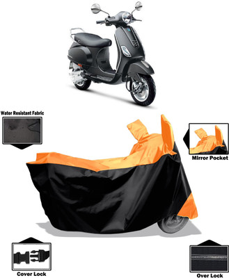 Amexride Two Wheeler Cover for Vespa(Vespa VXL 125, Orange)
