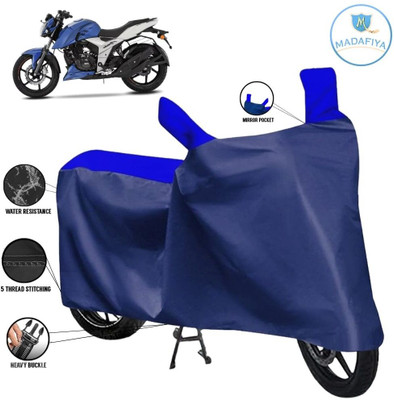 MADAFIYA Waterproof Two Wheeler Cover for TVS(Apache RTR 160, Blue, Multicolor)