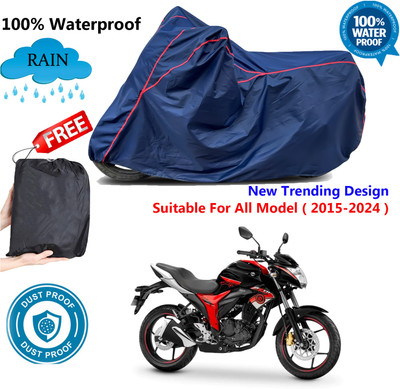 AUTOCAD Waterproof Two Wheeler Cover for Suzuki(Gixxer Special Edition, Blue, Red)