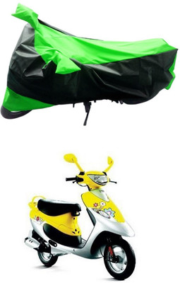 Mdstar Waterproof Two Wheeler Cover for TVS(Scooty Pep Plus, Green, Black)