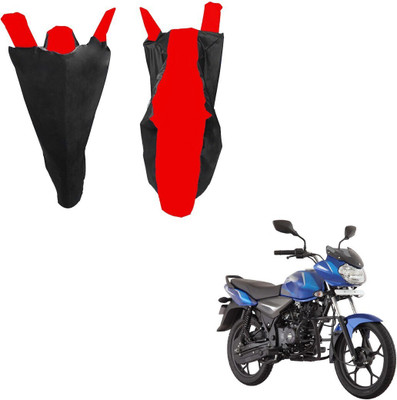 RiderShine Two Wheeler Cover for Bajaj(Discover 110, Black, Red)