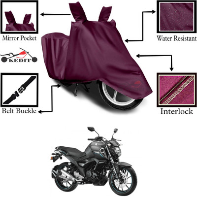 KEDIT Two Wheeler Cover for Yamaha(FZ S V3, Maroon)