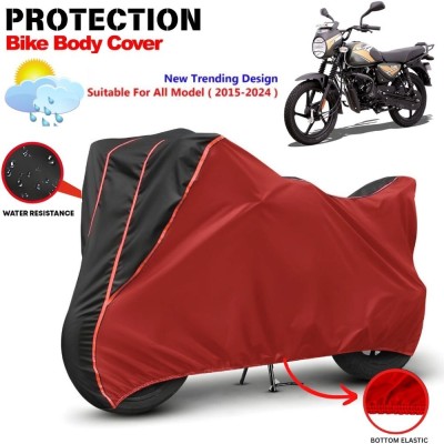 CABRY Waterproof Two Wheeler Cover for Bajaj(CT110, Red, Black)