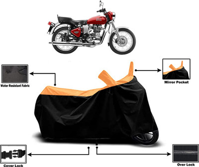 Amexride Two Wheeler Cover for Royal Enfield(Electra 4S, Orange)