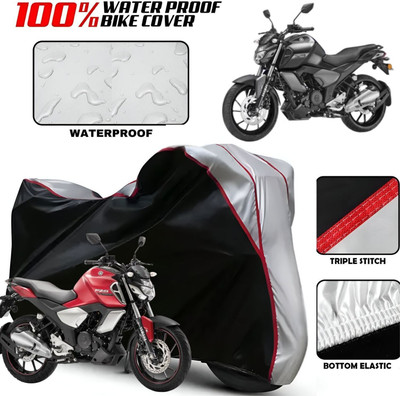 Starvin Waterproof Two Wheeler Cover for Yamaha(FZ, Black, Silver)