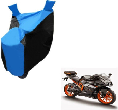 Mdstar Waterproof Two Wheeler Cover for KTM(RC 200, Black, Blue)