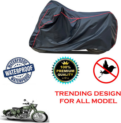THE REAL ARV Waterproof Two Wheeler Cover for Royal Enfield(Battle, Black)
