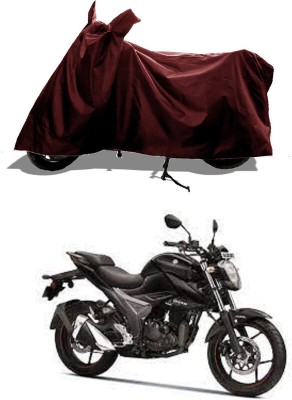 GROFATIK Two Wheeler Cover for Suzuki(Gixxer, Maroon)