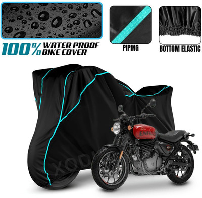 SThanaveX Waterproof Two Wheeler Cover for Royal Enfield(Hunter 350, Black, Blue, Multicolor)