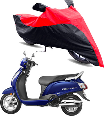 Motodreka Two Wheeler Cover for Suzuki(Access 125, Red, Black)