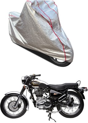 AutoGalaxy Waterproof Two Wheeler Cover for Royal Enfield(Electra Delux, Silver)