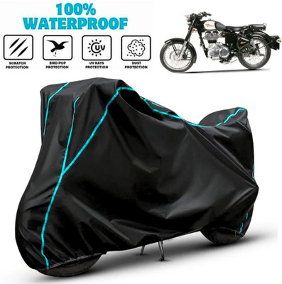 BOTAUTO Waterproof Two Wheeler Cover for Royal Enfield(Classic 350, Blue)
