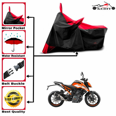 KEDIT Two Wheeler Cover for KTM(200 Duke, Red, Black)