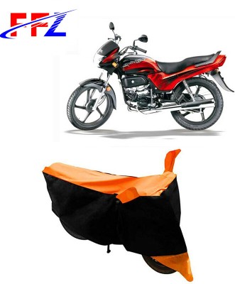 FFZ Waterproof Two Wheeler Cover for Hero(Passion Plus, Black, Orange)