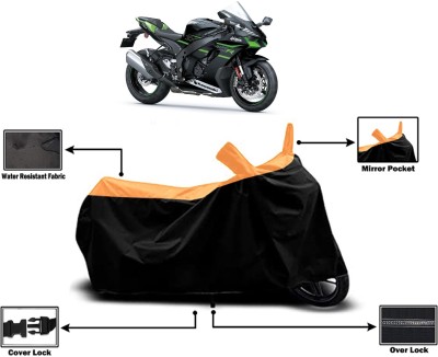 Amexride Two Wheeler Cover for Kawasaki(Ninja ZX 10R BS6, Orange)