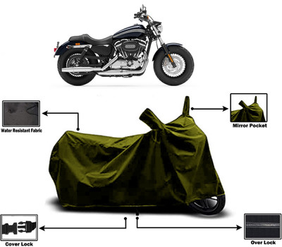 Amexride Two Wheeler Cover for Harley Davidson(XL 1200, Green)