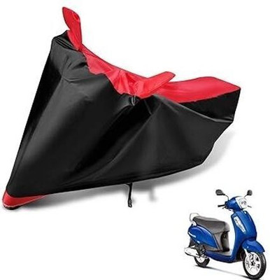 COTSHER Waterproof Two Wheeler Cover for Suzuki(Access 125, Black, Red)