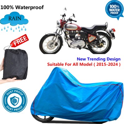 OliverX Waterproof Two Wheeler Cover for Royal Enfield(Electra 5S, Blue)