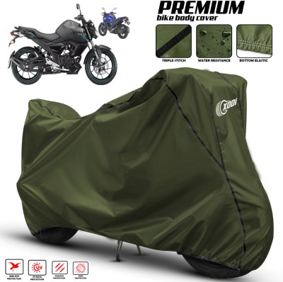 xodi Two Wheeler Cover for Yamaha(FZS 25, Green, Black)