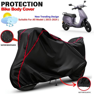 AutoGalaxy Waterproof Two Wheeler Cover for Ola(Electric, Black, Red)