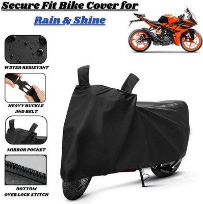 Delphinium Waterproof Two Wheeler Cover for KTM(RC 200, Black)