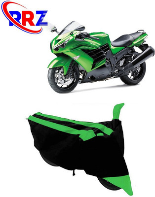 RRZ Waterproof Two Wheeler Cover for Kawasaki(Ninja ZX-14R, Black, Green)