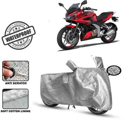 Autoinnovation Waterproof Two Wheeler Cover for Bajaj(Pulsar NS 200, Silver)