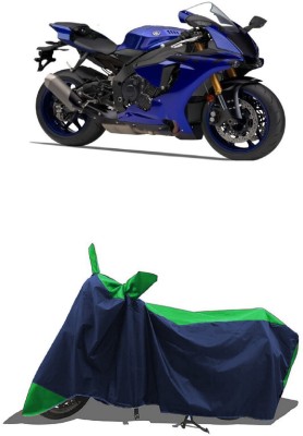 SUGASHRI Waterproof Two Wheeler Cover for Yamaha(YZF R1, Green, Blue)