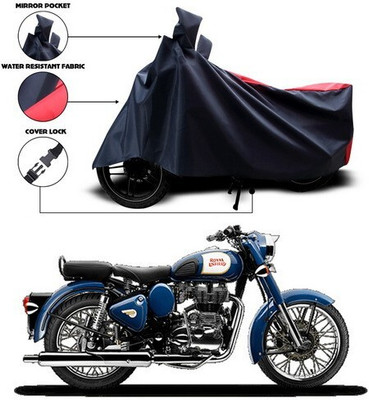 ANTHUB Waterproof Two Wheeler Cover for Royal Enfield(Bullet 350, Red, Black)