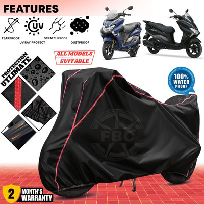AutoGalaxy Waterproof Two Wheeler Cover for Suzuki(Burgman Electric, Black, Red)