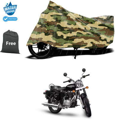 GOSHIV-car and bike accessories Waterproof Two Wheeler Cover for Royal Enfield(Bullet 350 New BS6, Yellow)