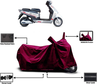 KEDIT Two Wheeler Cover for Hero(Electric NYX, Maroon)