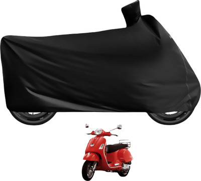 MOCKHE Waterproof Two Wheeler Cover for Vespa(Vespa LX, Black)