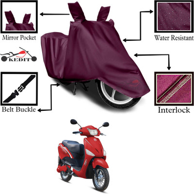 KEDIT Two Wheeler Cover for Hero(Electric Optima Li, Maroon)