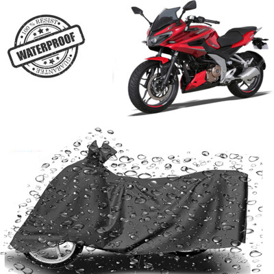 ROYAL AUTO MART Waterproof Two Wheeler Cover for Bajaj(Pulsar 250, Grey)