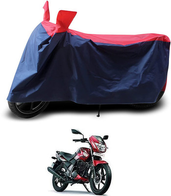 AASHTIK MART Two Wheeler Cover for TVS(Flame 125, Red, Blue)