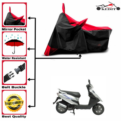 KEDIT Two Wheeler Cover for Bajaj(Kristal, Red, Black)