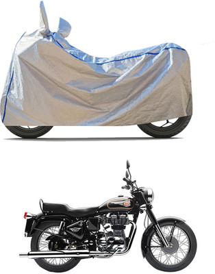 CODOKI Waterproof Two Wheeler Cover for Royal Enfield(Bullet 350, Silver)