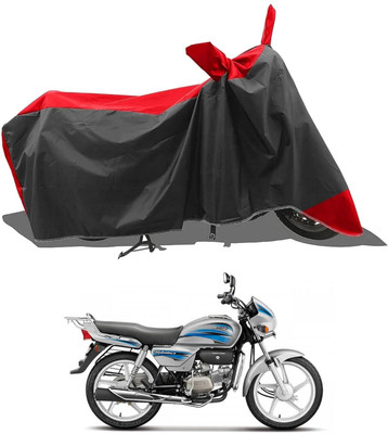 KEDIT Two Wheeler Cover for Hero(Splendor Plus, Red, Black)