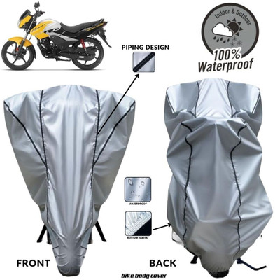 MADAFIYA Two Wheeler Cover for Hero(Passion Pro TR, Silver, Black)