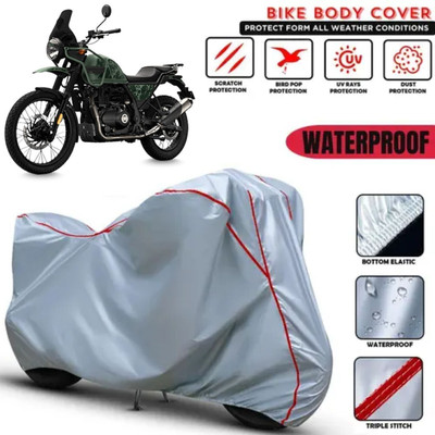 Shiv Kanha Waterproof Two Wheeler Cover for Royal Enfield(Himalayan, Silver)