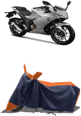 SUGASHRI Waterproof Two Wheeler Cover for Suzuki(Gixxer SF 250, Orange, Blue)