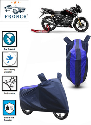 FRONCH Two Wheeler Cover for TVS(Apache RTR 180, Blue)