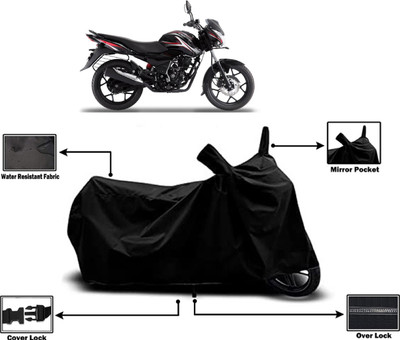 Amexride Two Wheeler Cover for Bajaj(Discover 150 s, Black)