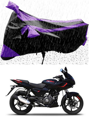 Mdstar Waterproof Two Wheeler Cover for Bajaj(Pulsar 180F, Purple, Black)